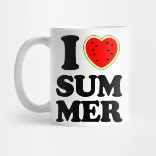 i love summer heart watermelon Mug